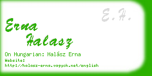 erna halasz business card
