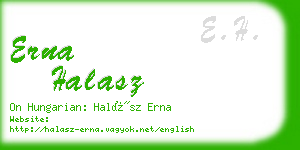 erna halasz business card